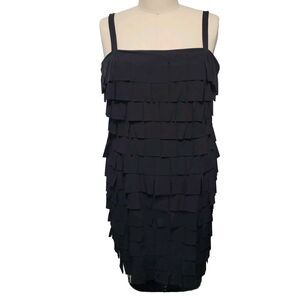 J S Collections Evening Dress Womens 24W Black Flapper Disco Hippie Part…